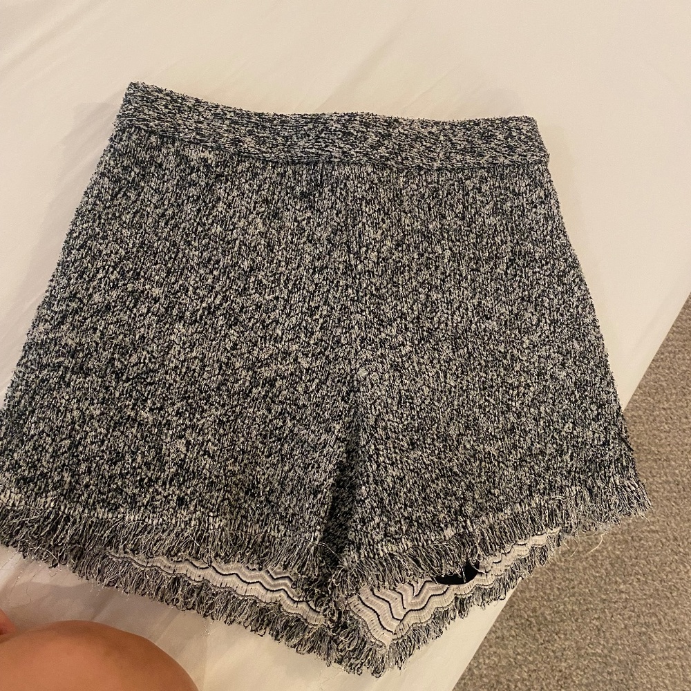 C/MEO collective black and white tweed shorts